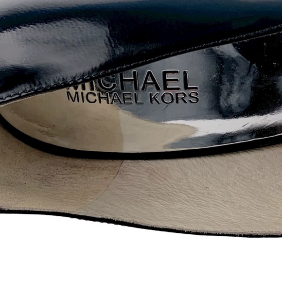 Michael Kors Black Patent Leather Peep Toe Wedges, Women’s Size 7. - Picture 9 of 12
